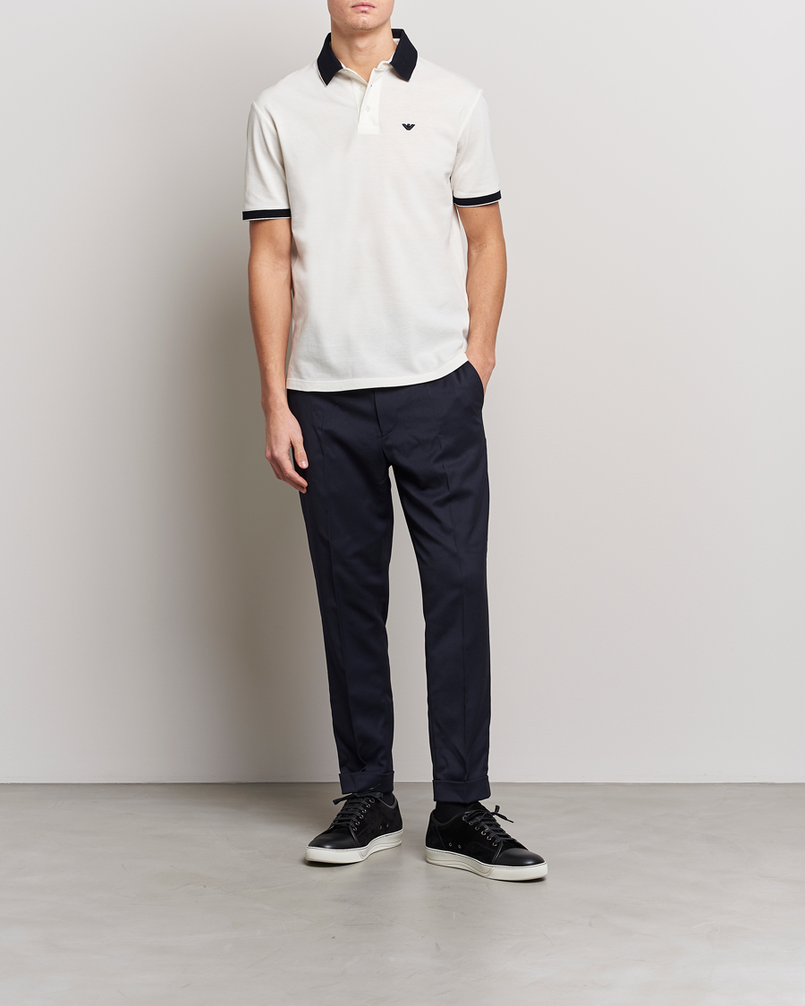 Homme | Polos | Emporio Armani | Contrast Polo White