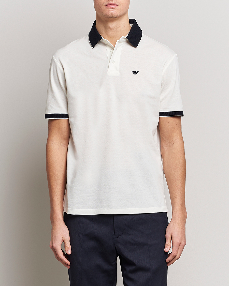 Homme | Polos | Emporio Armani | Contrast Polo White