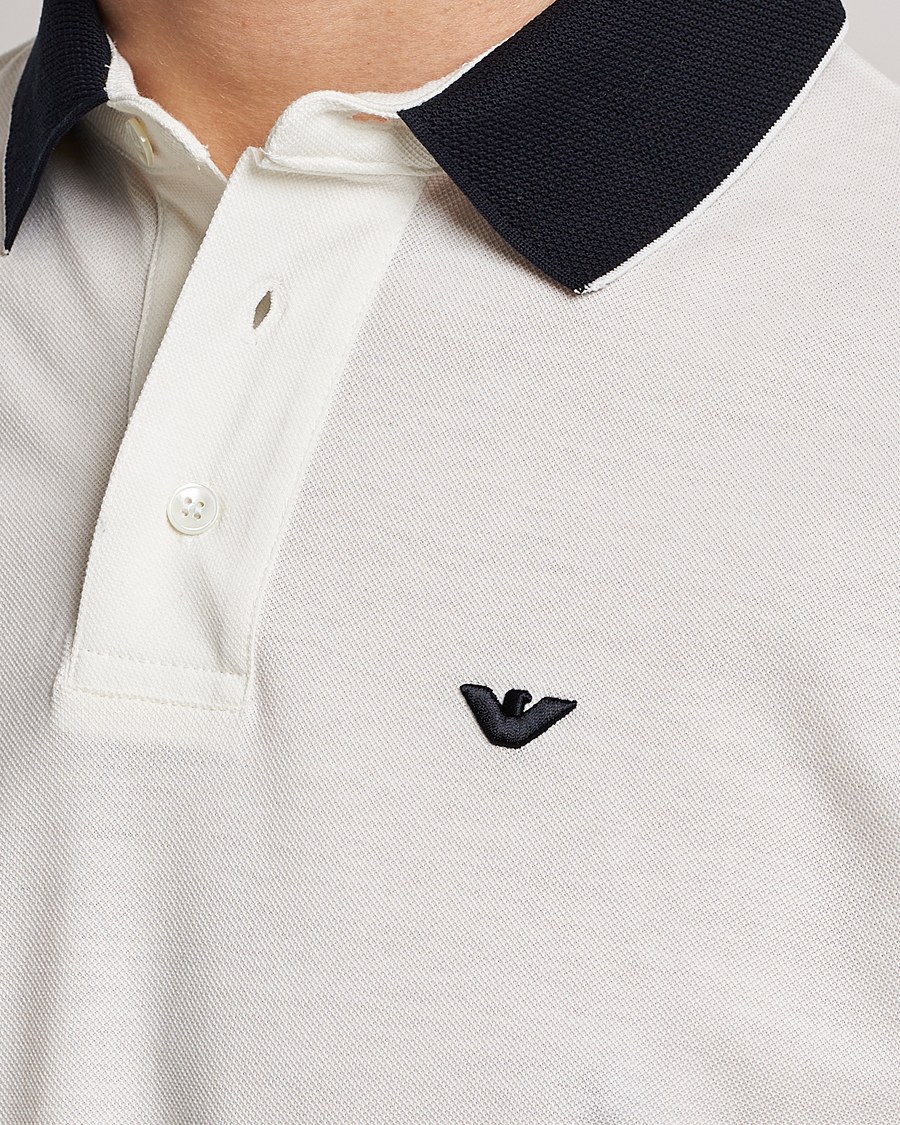 Homme | Polos | Emporio Armani | Contrast Polo White