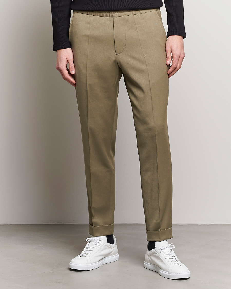 Homme | Pantalons | Filippa K | Terry Cropped Trousers Khaki
