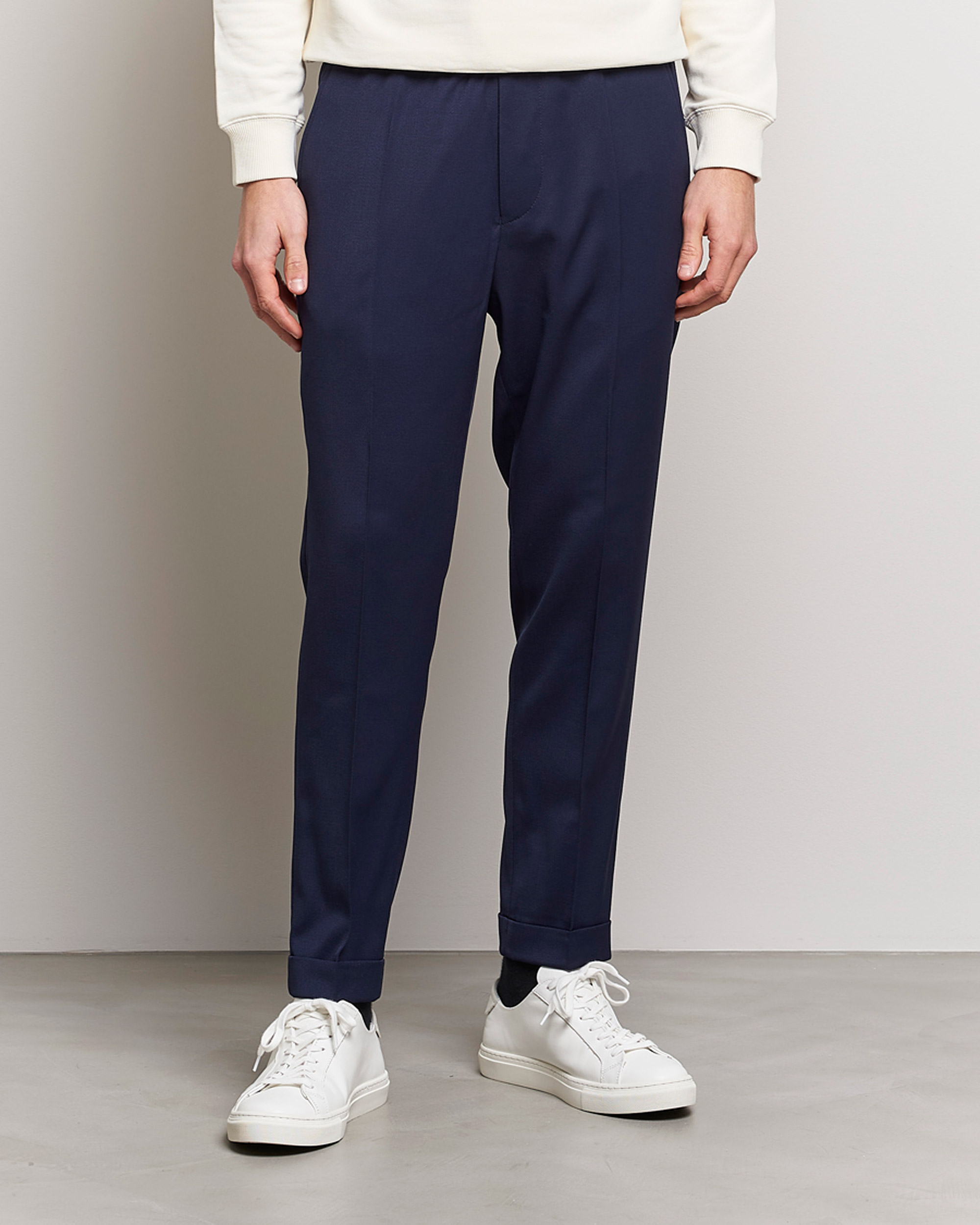 Homme | Pantalons | Filippa K | Terry Cropped Trousers French Navy