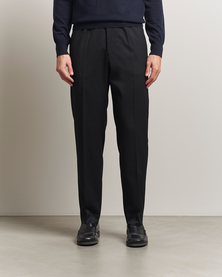 Homme | Pantalons | Filippa K | Theo Relaxed Wool Trousers Black