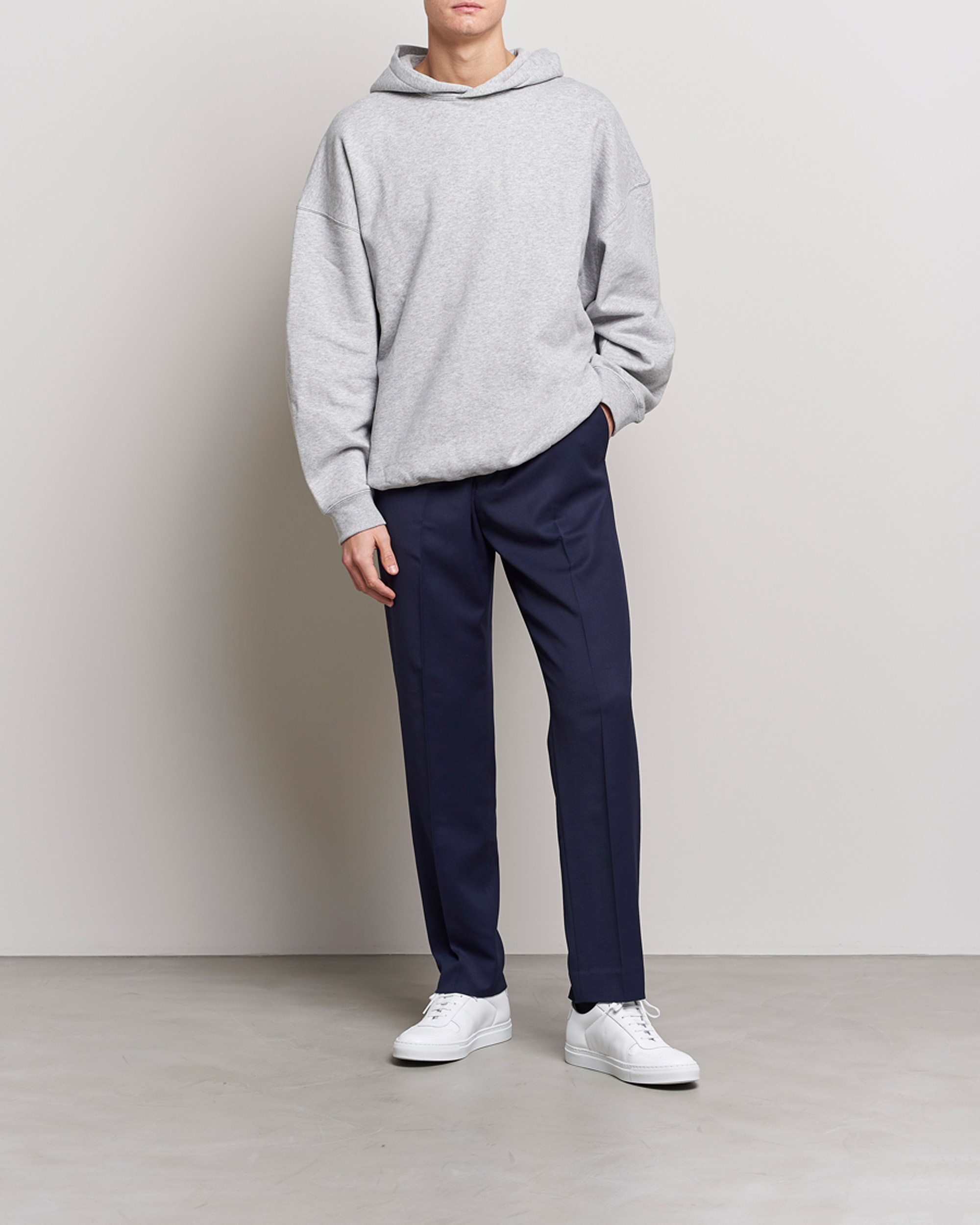 Homme | Pantalons | Filippa K | Relaxed Terry Wool Trousers French Navy