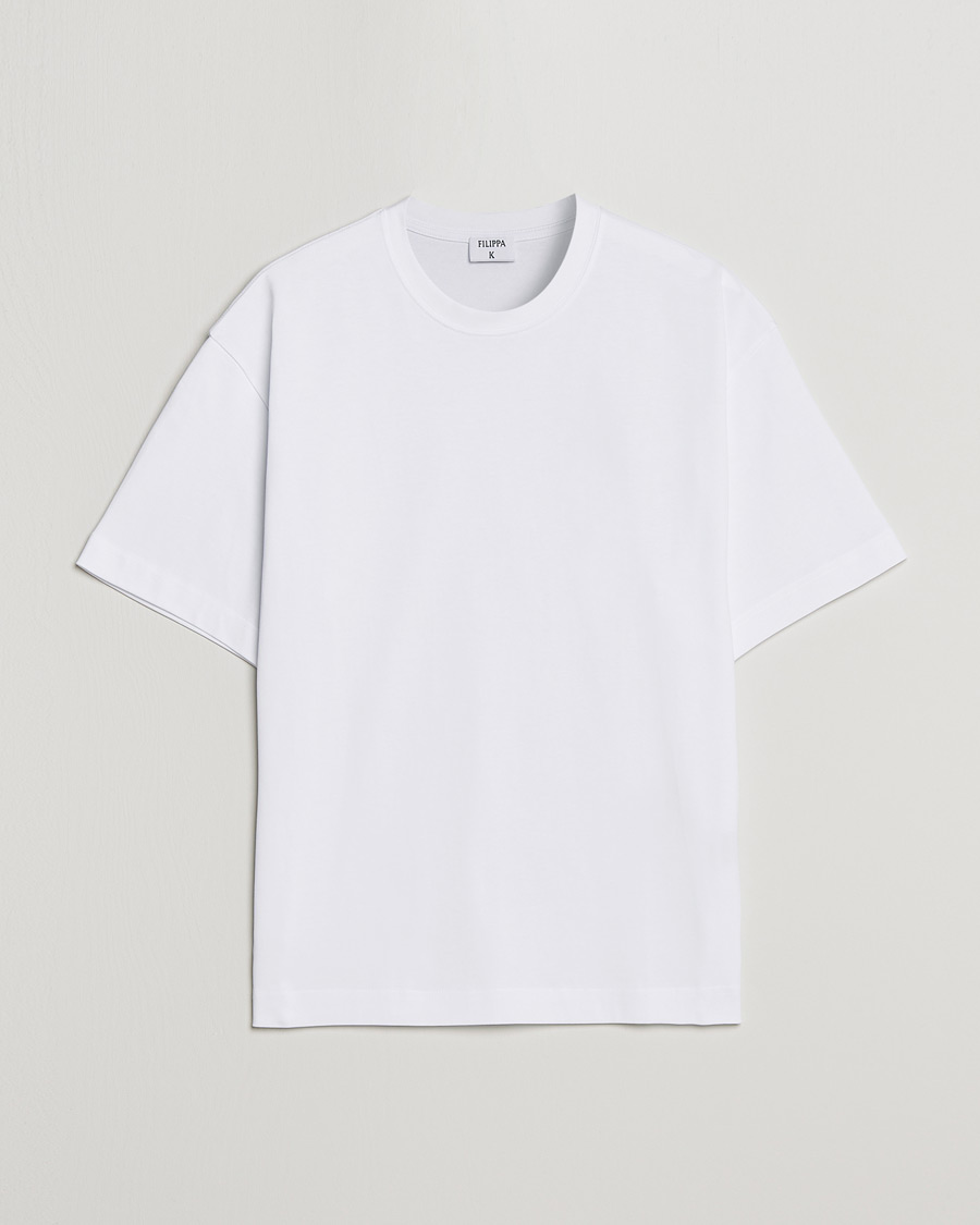 Homme | T-shirts | Filippa K | Heavy Cotton Crew Neck T-Shirt White