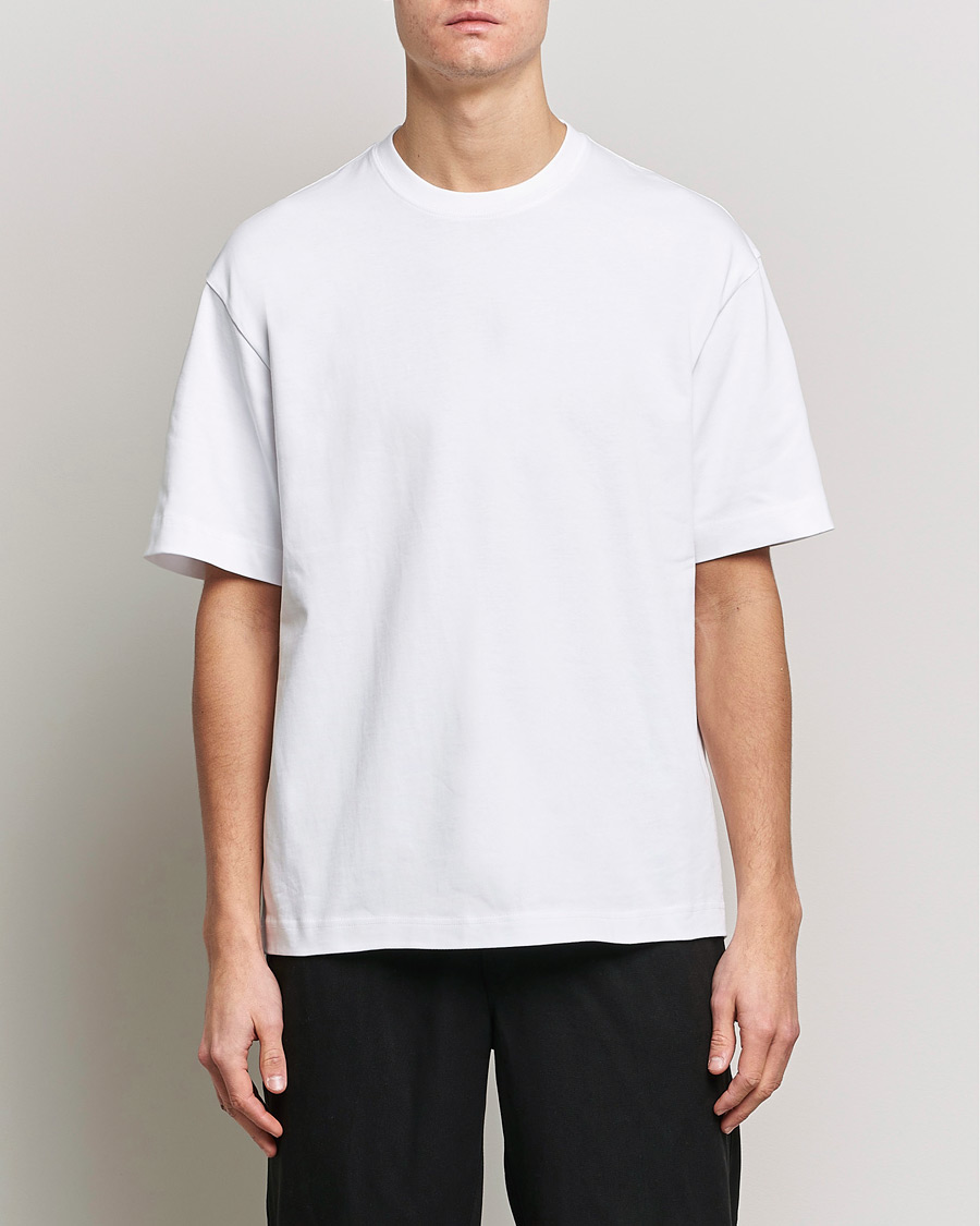 Homme | T-Shirts Blancs | Filippa K | Heavy Cotton Crew Neck T-Shirt White