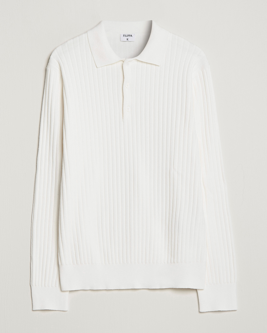 Homme | Pulls Et Tricots | Filippa K | Knitted Polo Shirt White