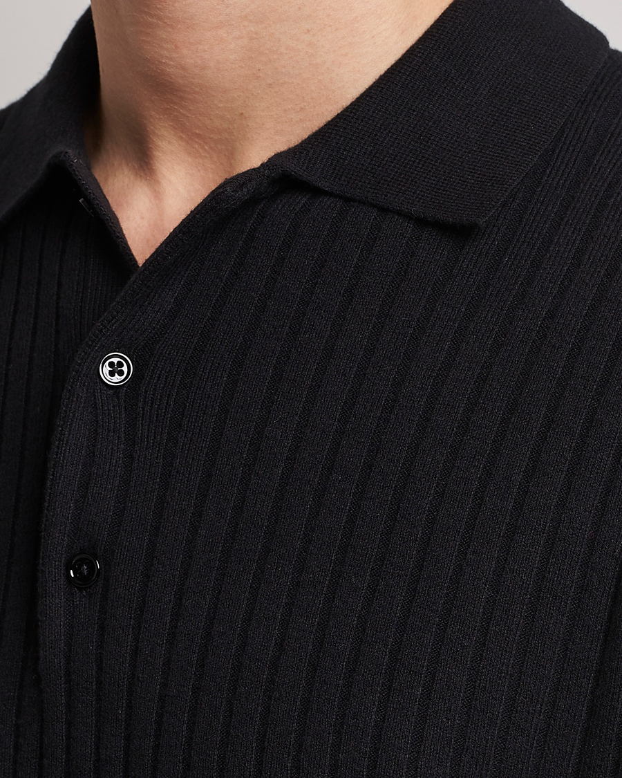 Homme | Pulls Et Tricots | Filippa K | Knitted Polo Shirt Black