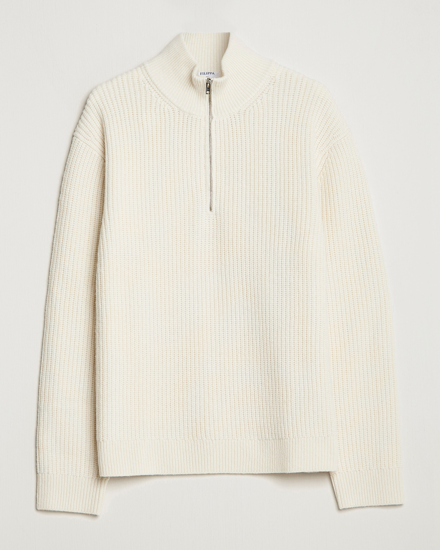Homme | Pulls Et Tricots | Filippa K | Half Zip Sweater Off White