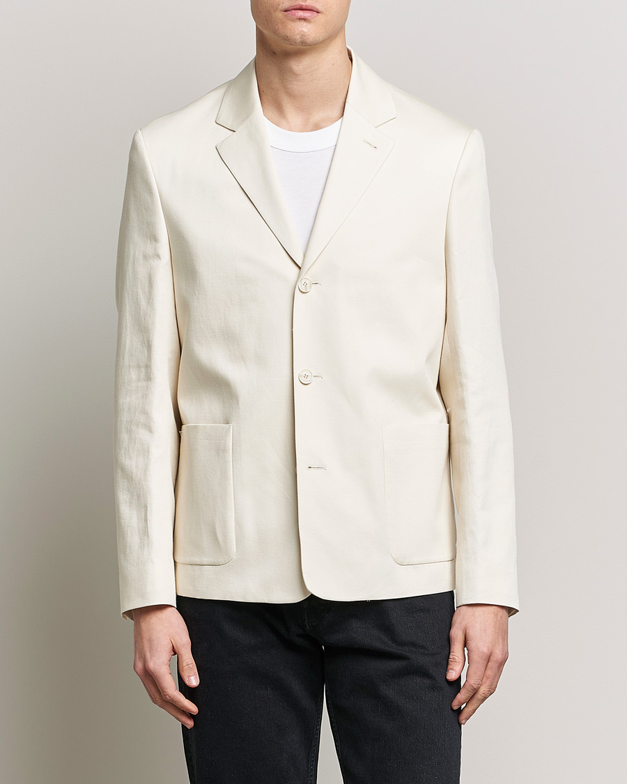Homme | Blazers | Filippa K | Cotton Linen Blazer Bone White