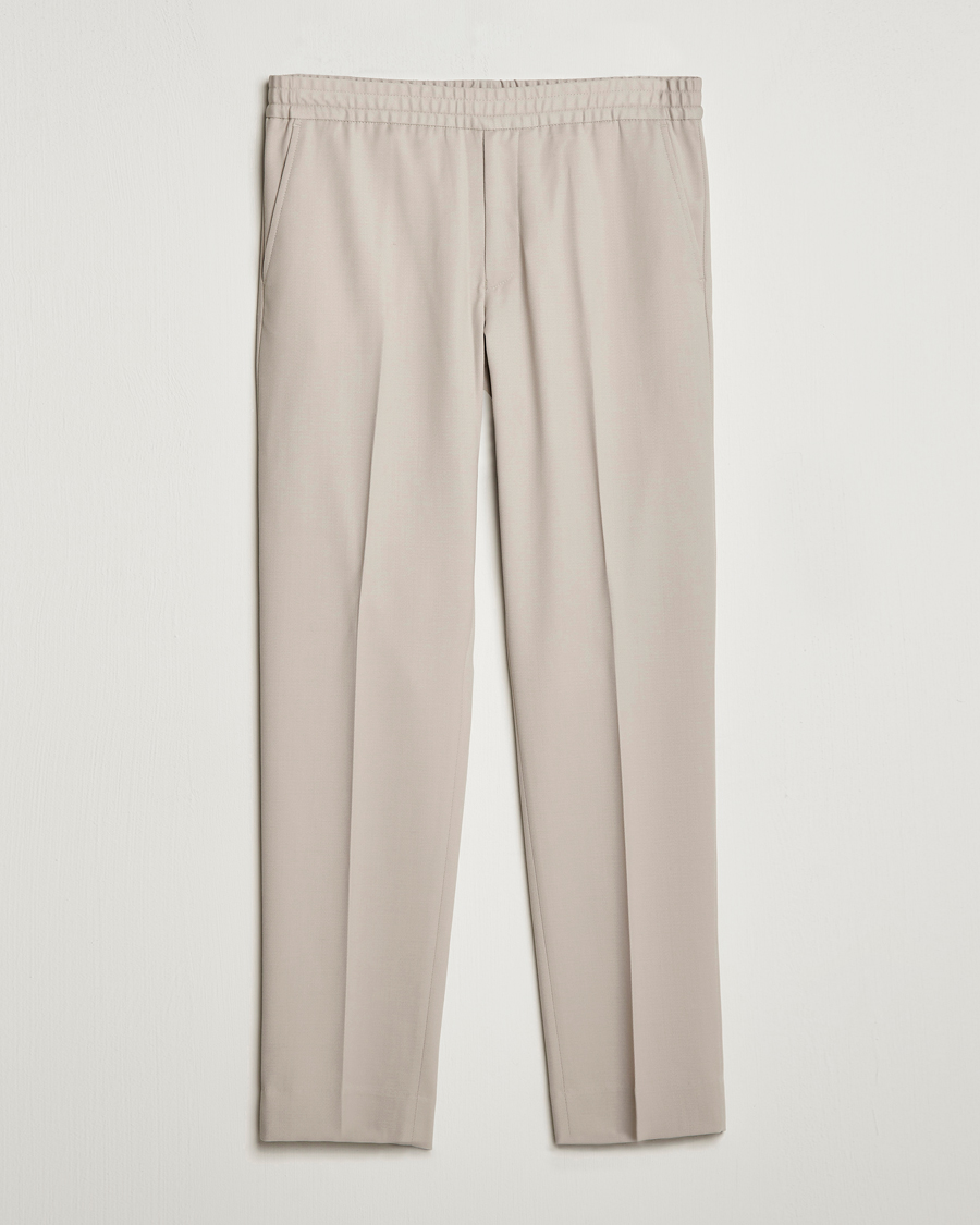 Homme | Pantalons | Filippa K | Relaxed Terry Wool Trousers Grey Beige
