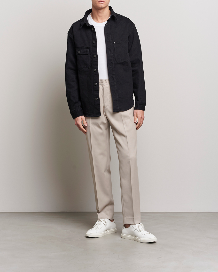 Homme | Pantalons | Filippa K | Relaxed Terry Wool Trousers Grey Beige
