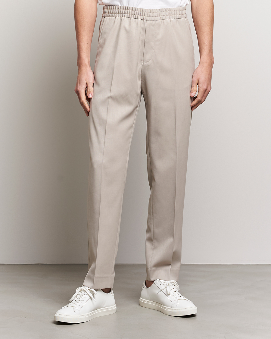 Homme | Pantalons | Filippa K | Relaxed Terry Wool Trousers Grey Beige