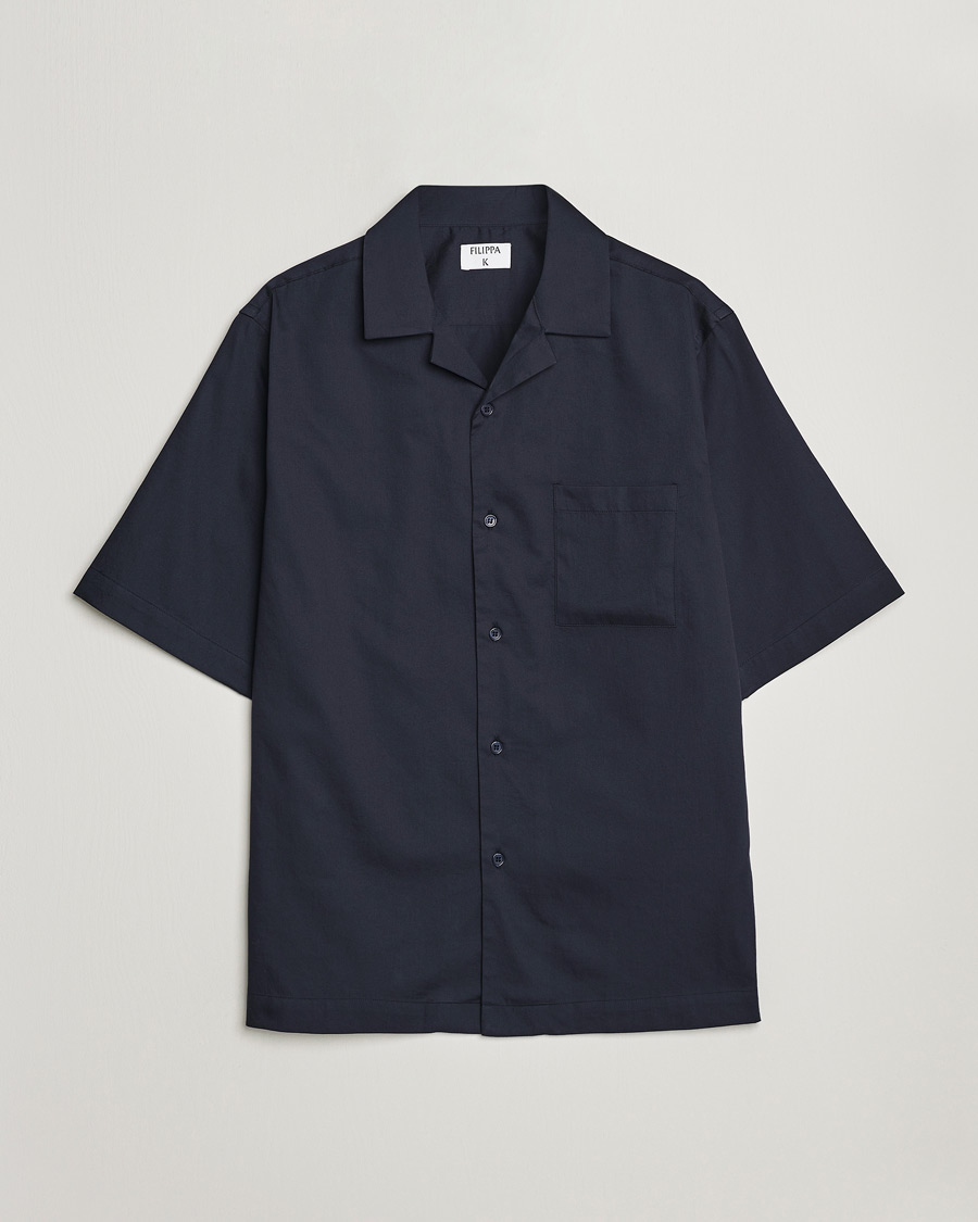 Homme | Chemises | Filippa K | Lounge Short Sleeve Shirt Night Blue