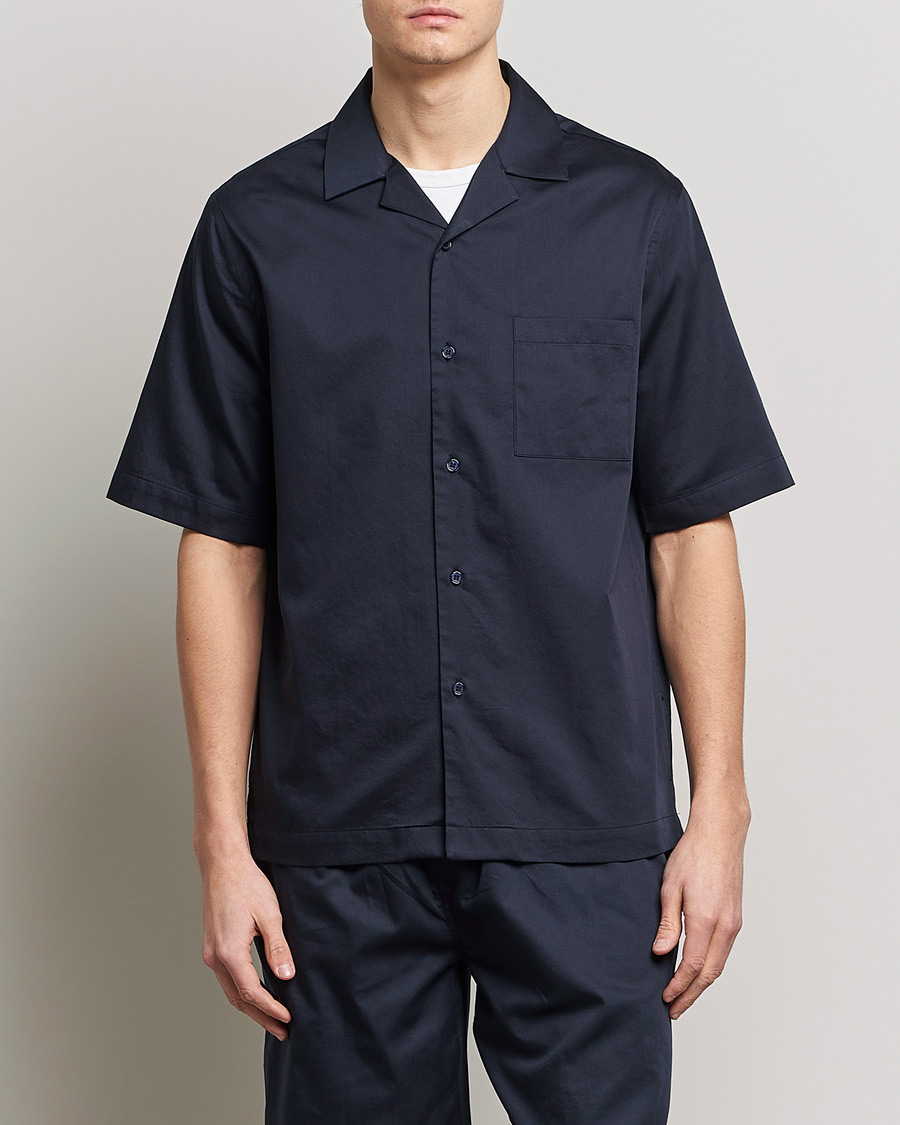 Homme | Chemises | Filippa K | Lounge Short Sleeve Shirt Night Blue