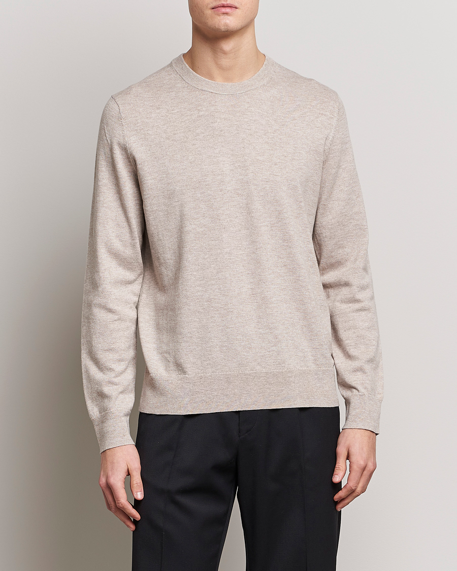Homme | Pulls Et Tricots | Filippa K | Cotton Merino Sweater Beige Melange
