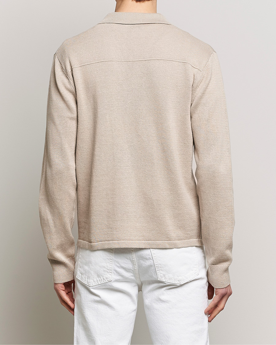 Homme | Chemises | Filippa K | Cotton Linen Knitted Shirt Dusty Beige