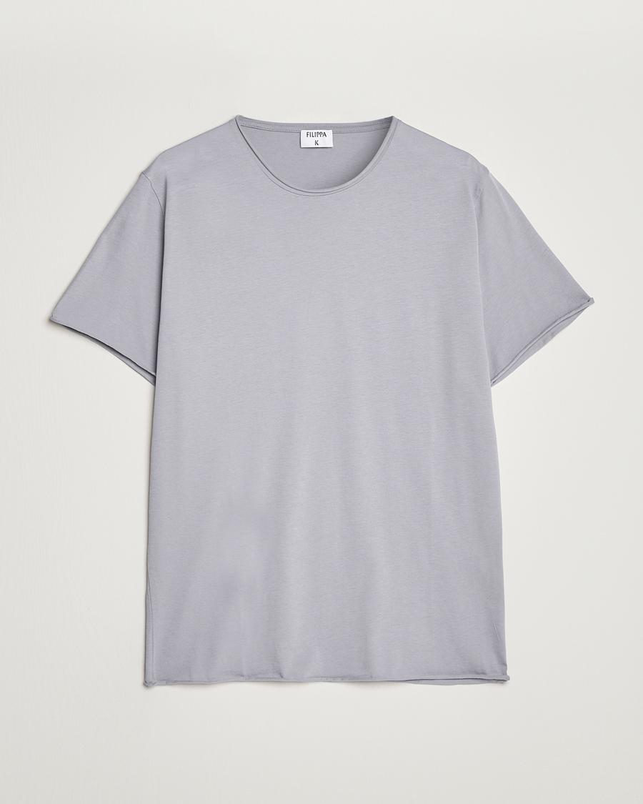 Homme | T-shirts | Filippa K | Roll Neck Crew Neck Tee Fog Blue