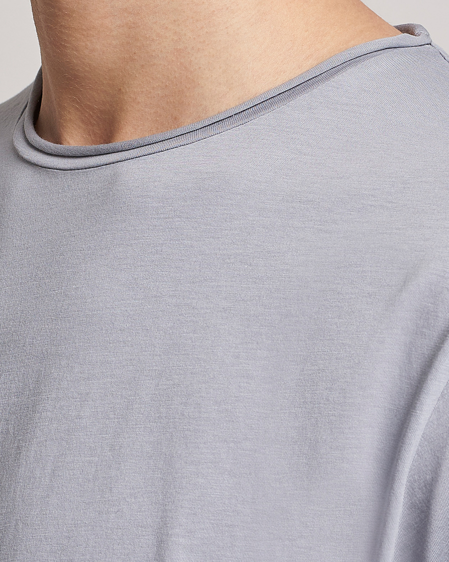 Homme | T-shirts | Filippa K | Roll Neck Crew Neck Tee Fog Blue