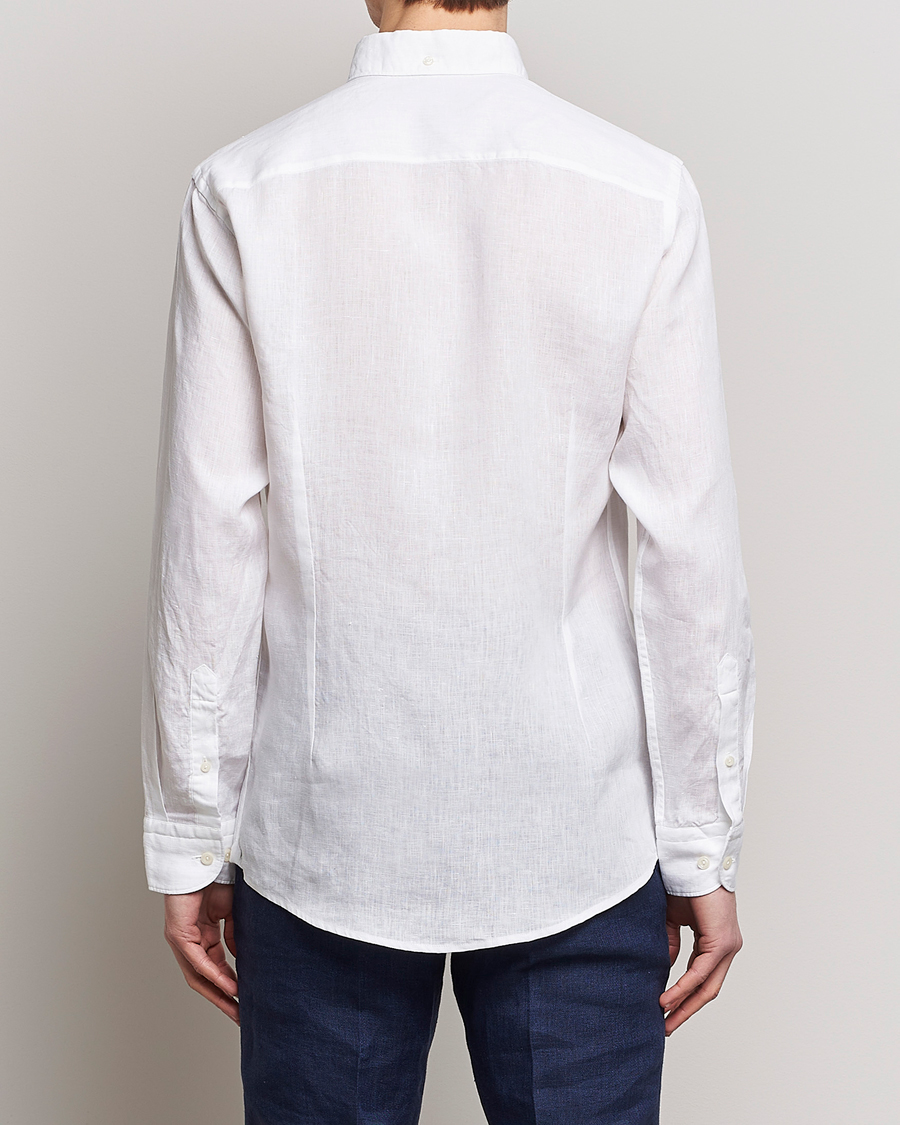 Homme | Chemises | Eton | Slim Fit Linen Button Down Shirt White