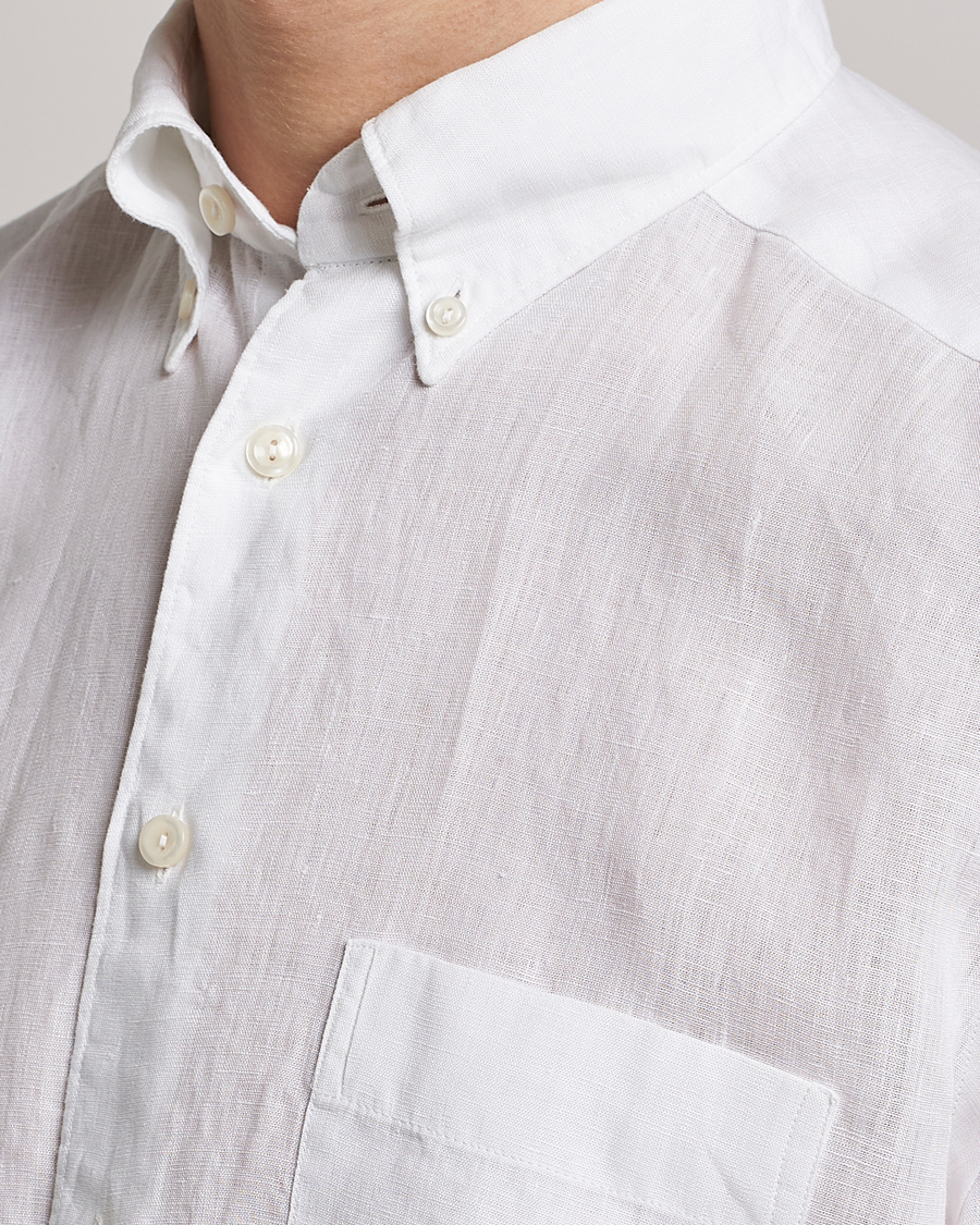 Homme | Chemises | Eton | Slim Fit Linen Button Down Shirt White