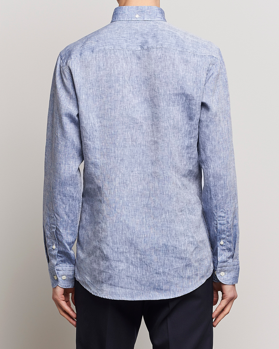 Homme | Chemises | Eton | Slim Fit Linen Shirt Mid Blue