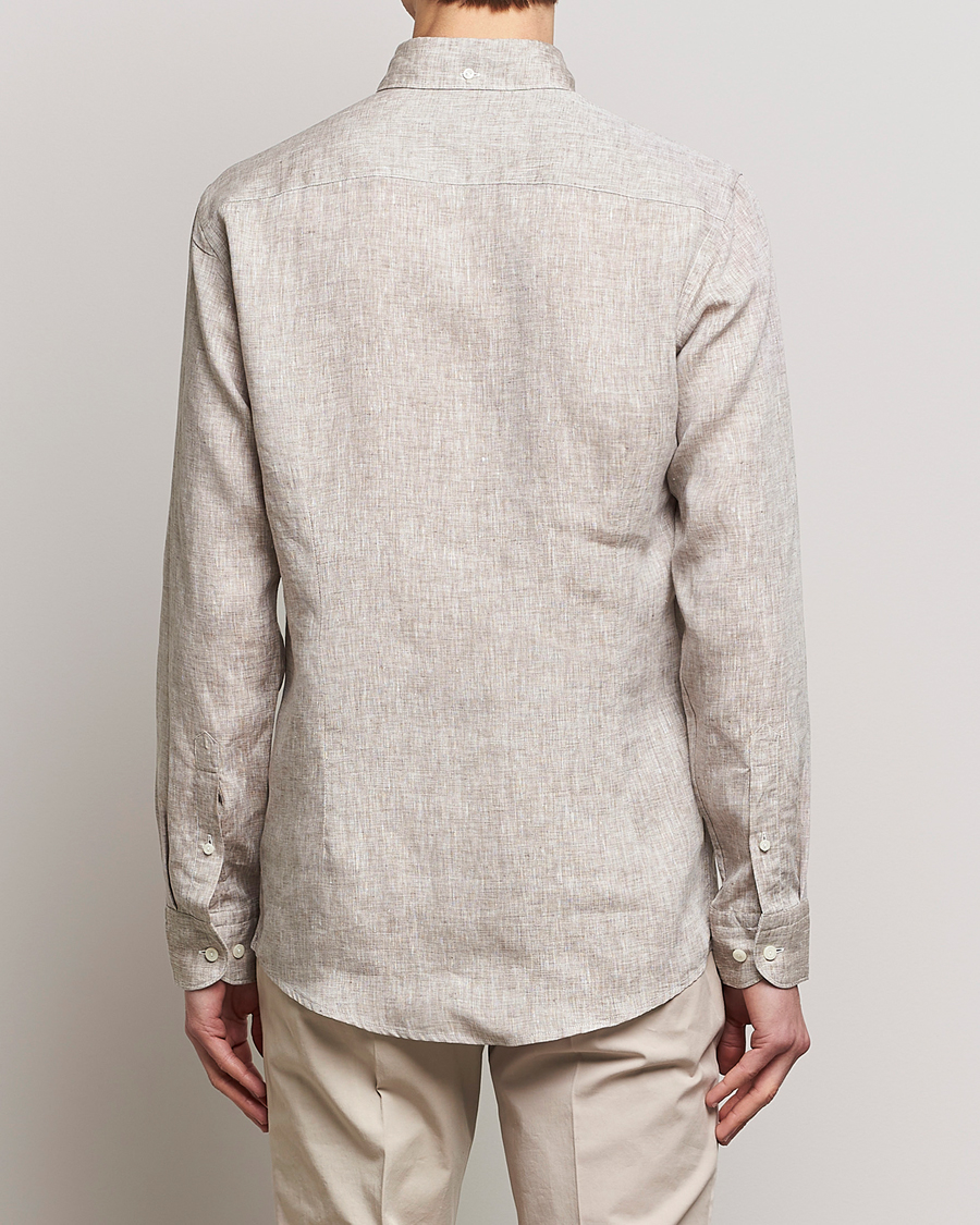 Homme | Chemises | Eton | Slim Fit Linen Shirt Brown