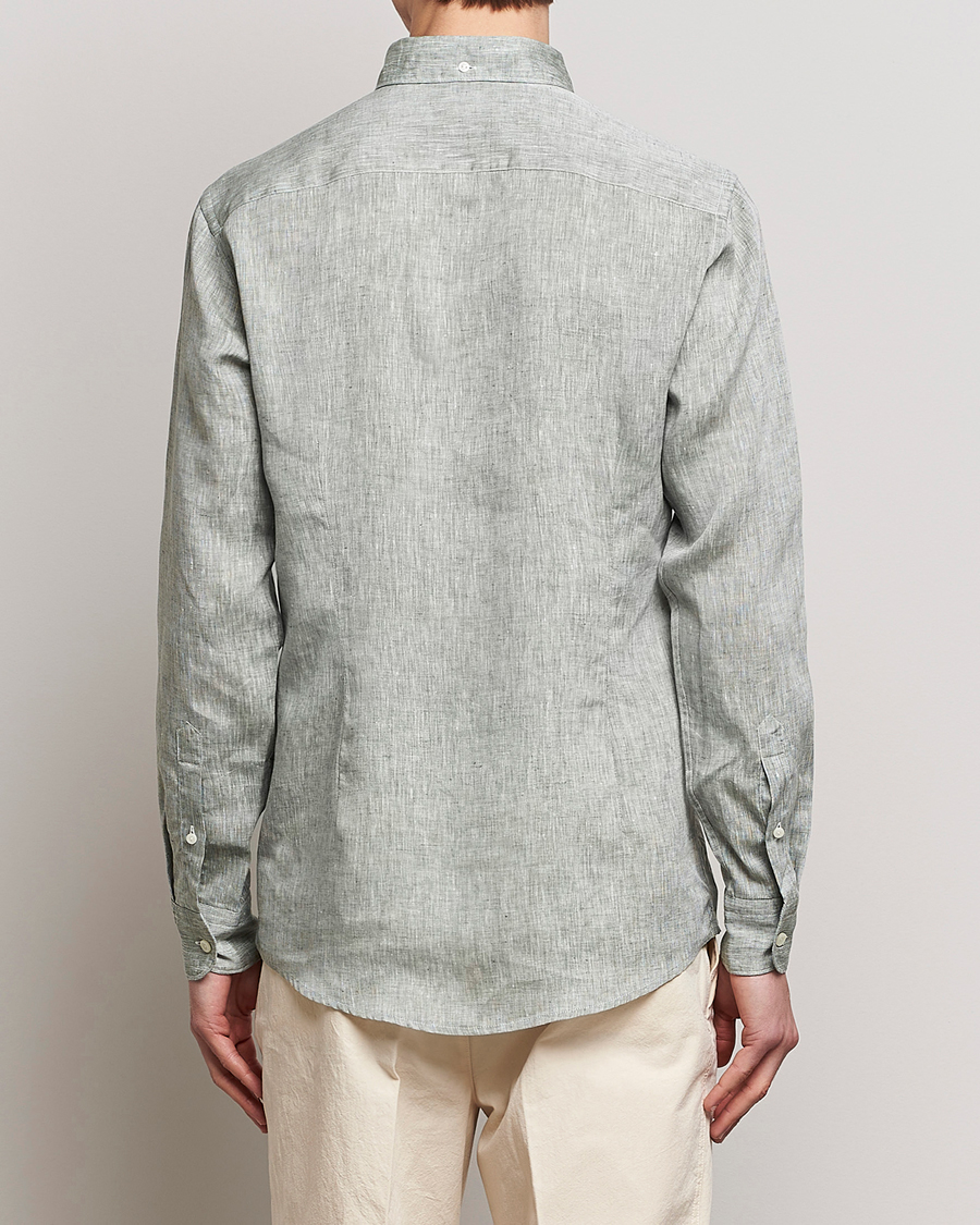 Homme | Chemises | Eton | Slim Fit Linen Shirt Green