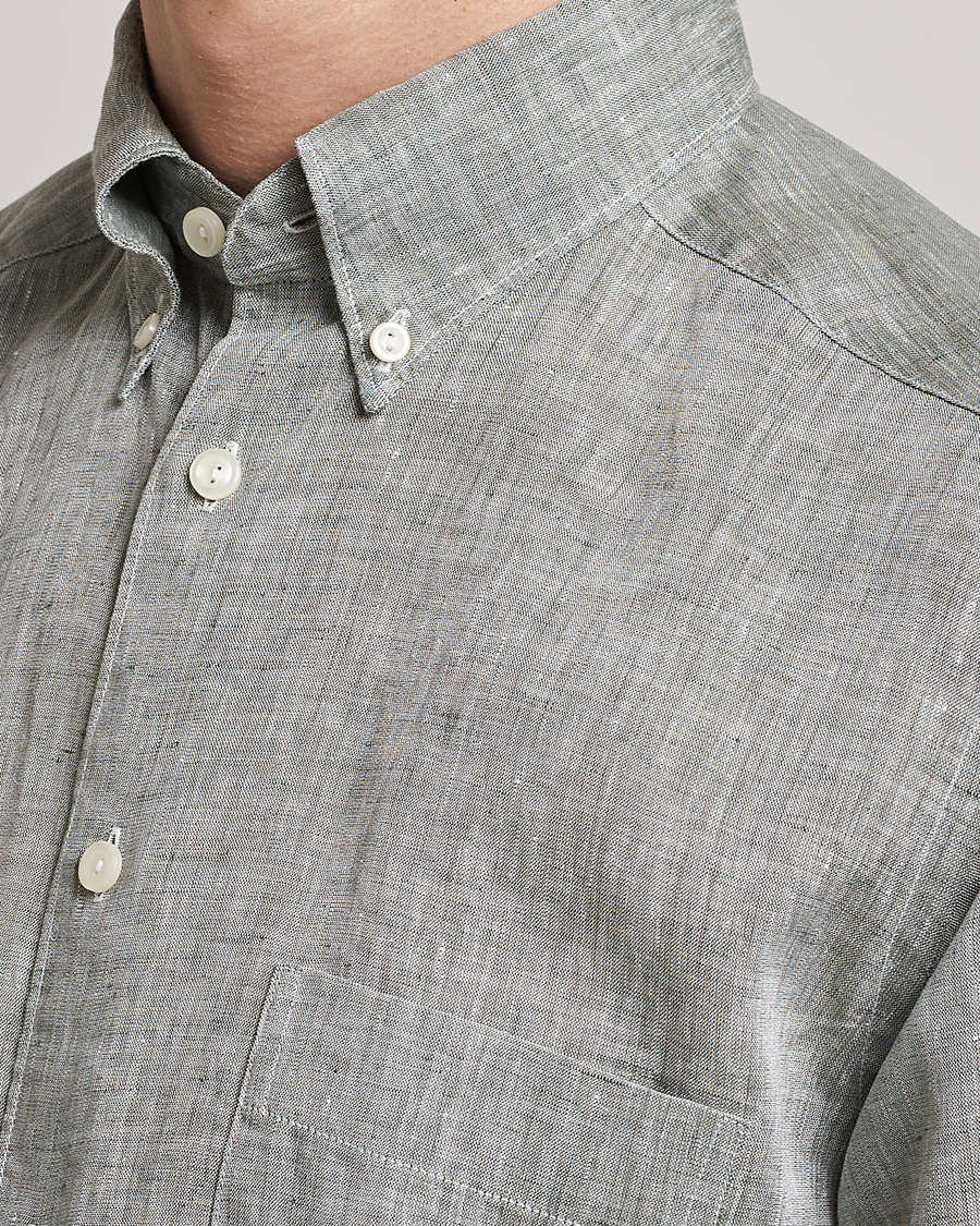 Homme | Chemises | Eton | Slim Fit Linen Shirt Green