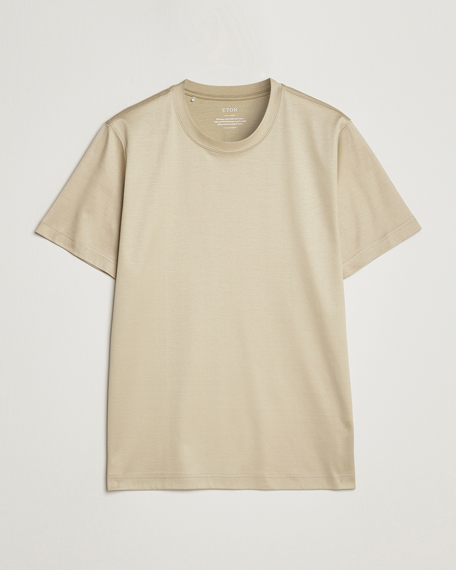 Homme | T-shirts | Eton | Filo Di Scozia T-Shirt Light Brown