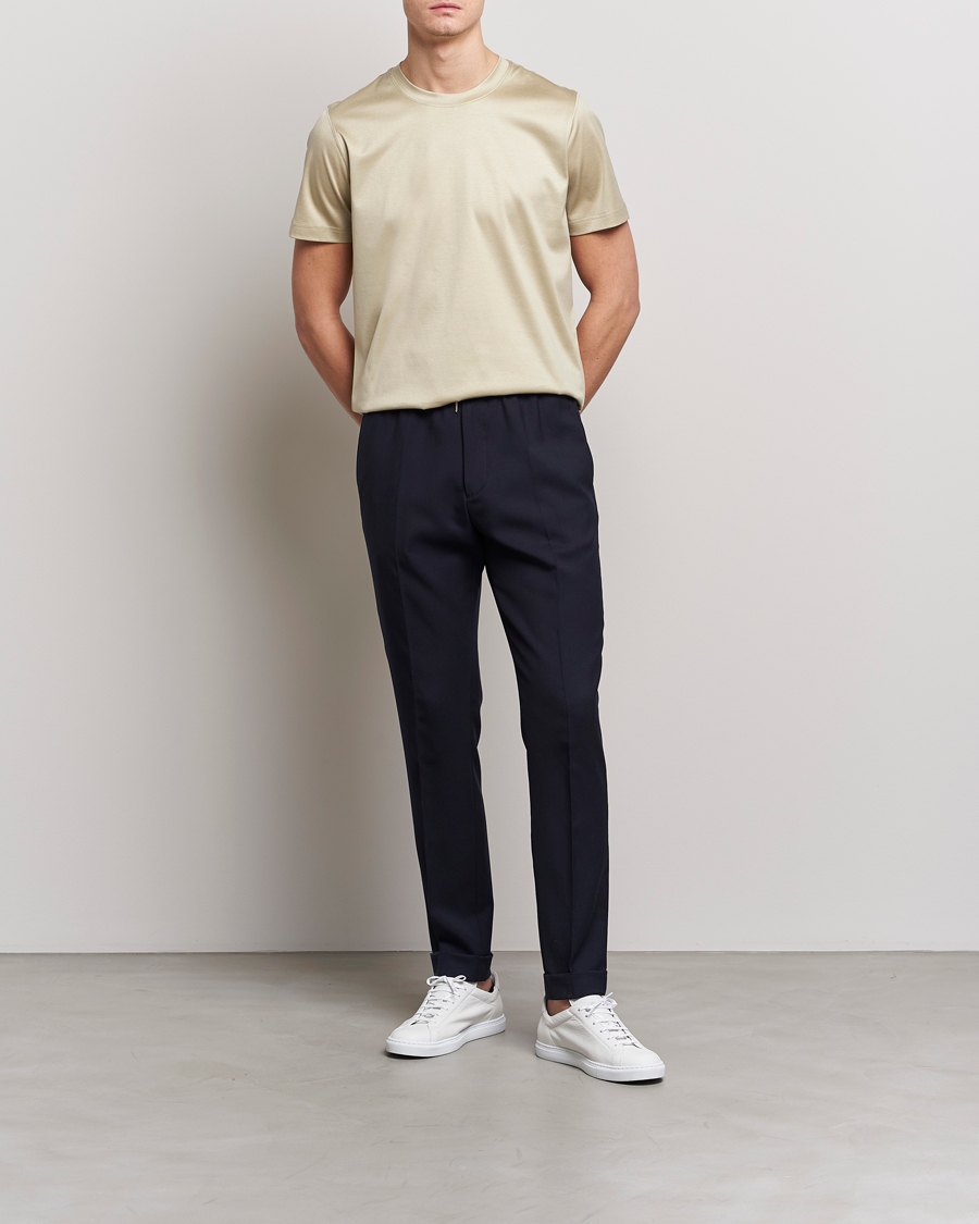 Homme | T-shirts | Eton | Filo Di Scozia T-Shirt Light Brown