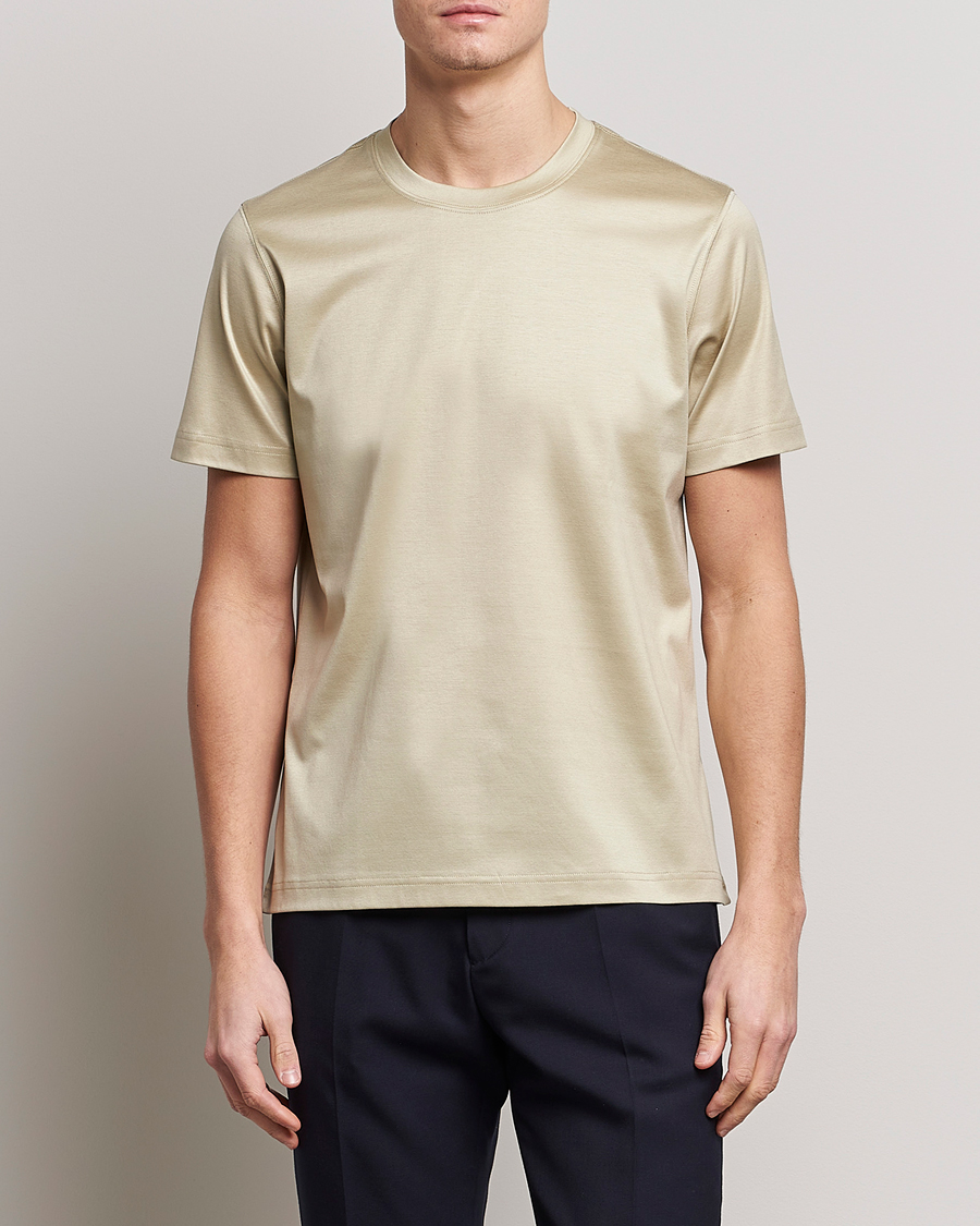 Homme | T-shirts | Eton | Filo Di Scozia T-Shirt Light Brown