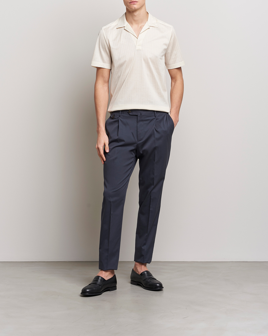 Homme | Polos | Eton | Filo Di Scozia Open Collor Shirt White