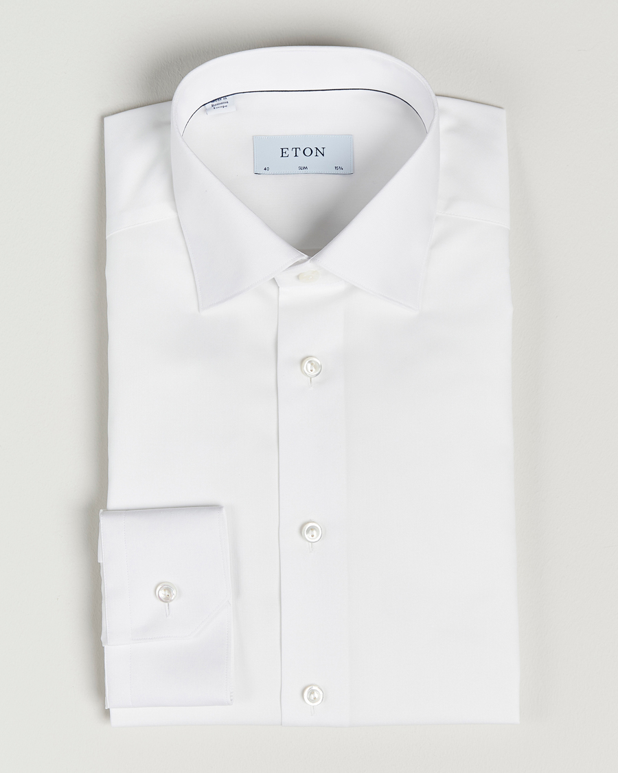 Homme | Chemises | Eton | Fine Pique Shirt White