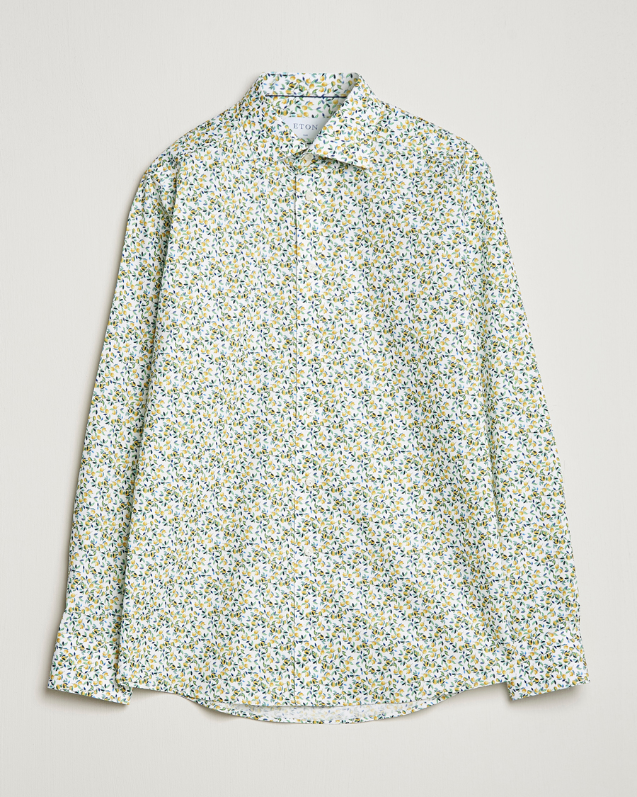 Homme | Chemises | Eton | Signature Twill Slim Fit Shirt Lemon Print