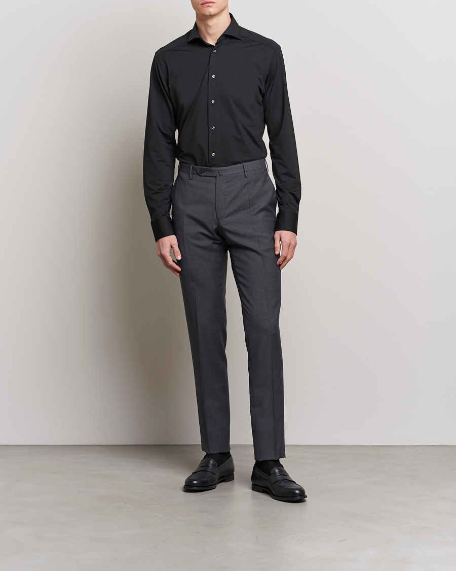 Homme | Chemises | Eton | Slim Fit Four Way Stretch Shirt Black