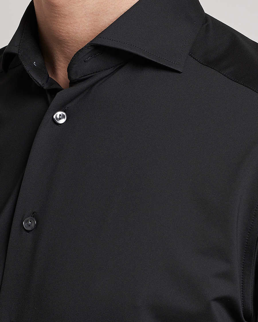 Homme | Chemises | Eton | Slim Fit Four Way Stretch Shirt Black