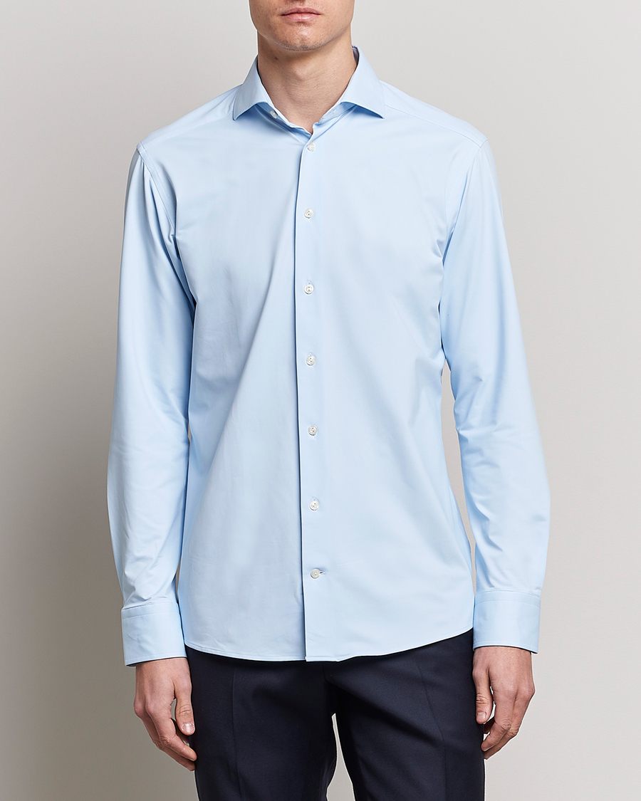 Homme | Chemises | Eton | Slim Fit Four Way Stretch Shirt Light Blue