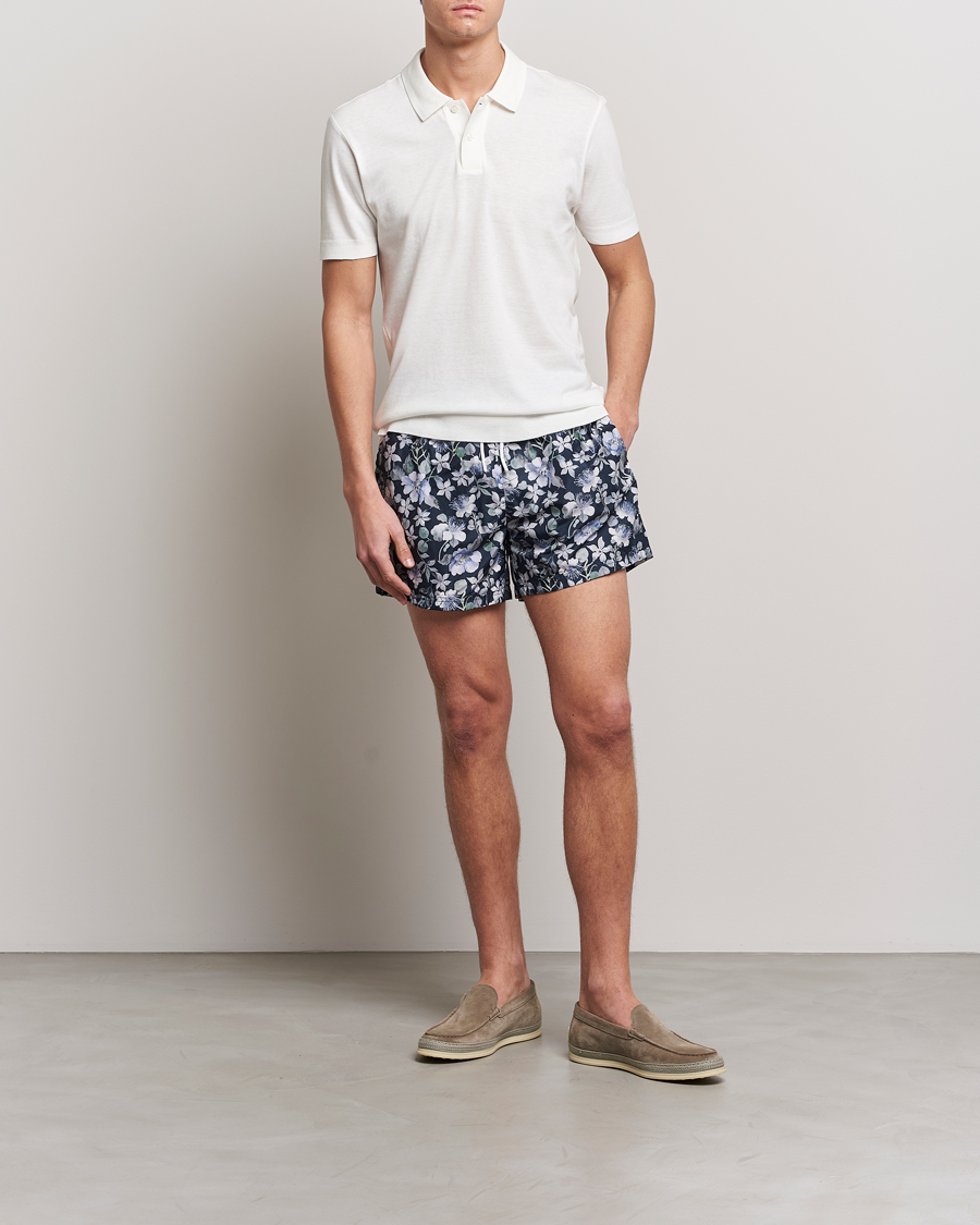 Homme | Maillots De Bain | Eton | Floral Swim Shorts Navy Blue