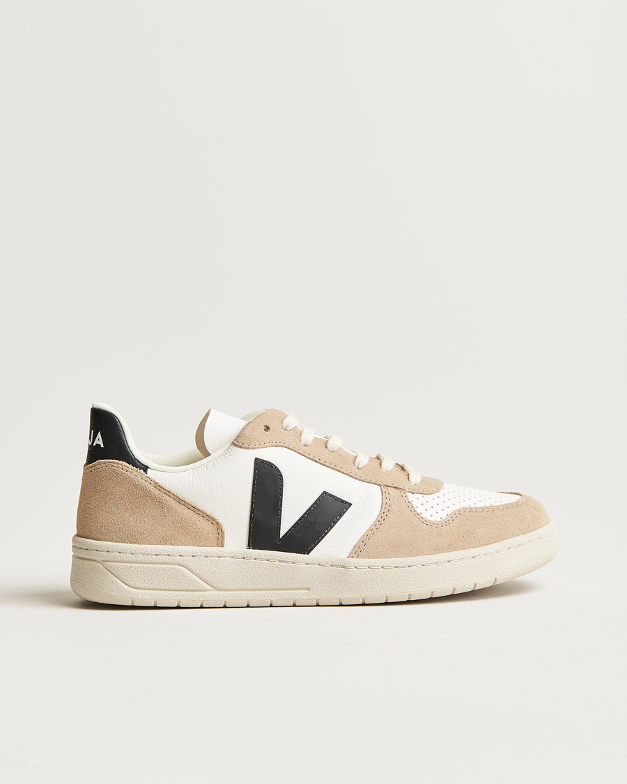 Homme | Veja V-10 Chromefree Leather Extra White/Black Sahara | Veja | V-10 Chromefree Leather Extra White/Black Sahara