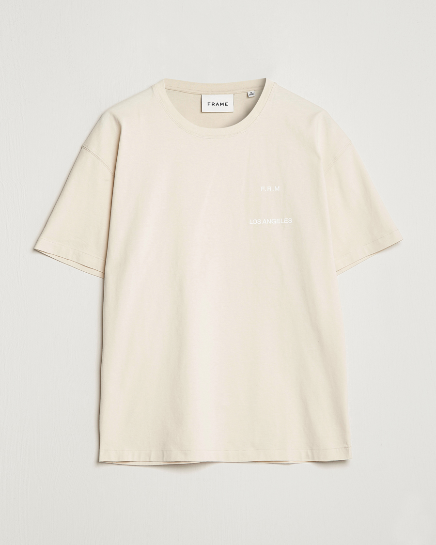 Homme | T-shirts | FRAME | Logo Print T-Shirt White Beige