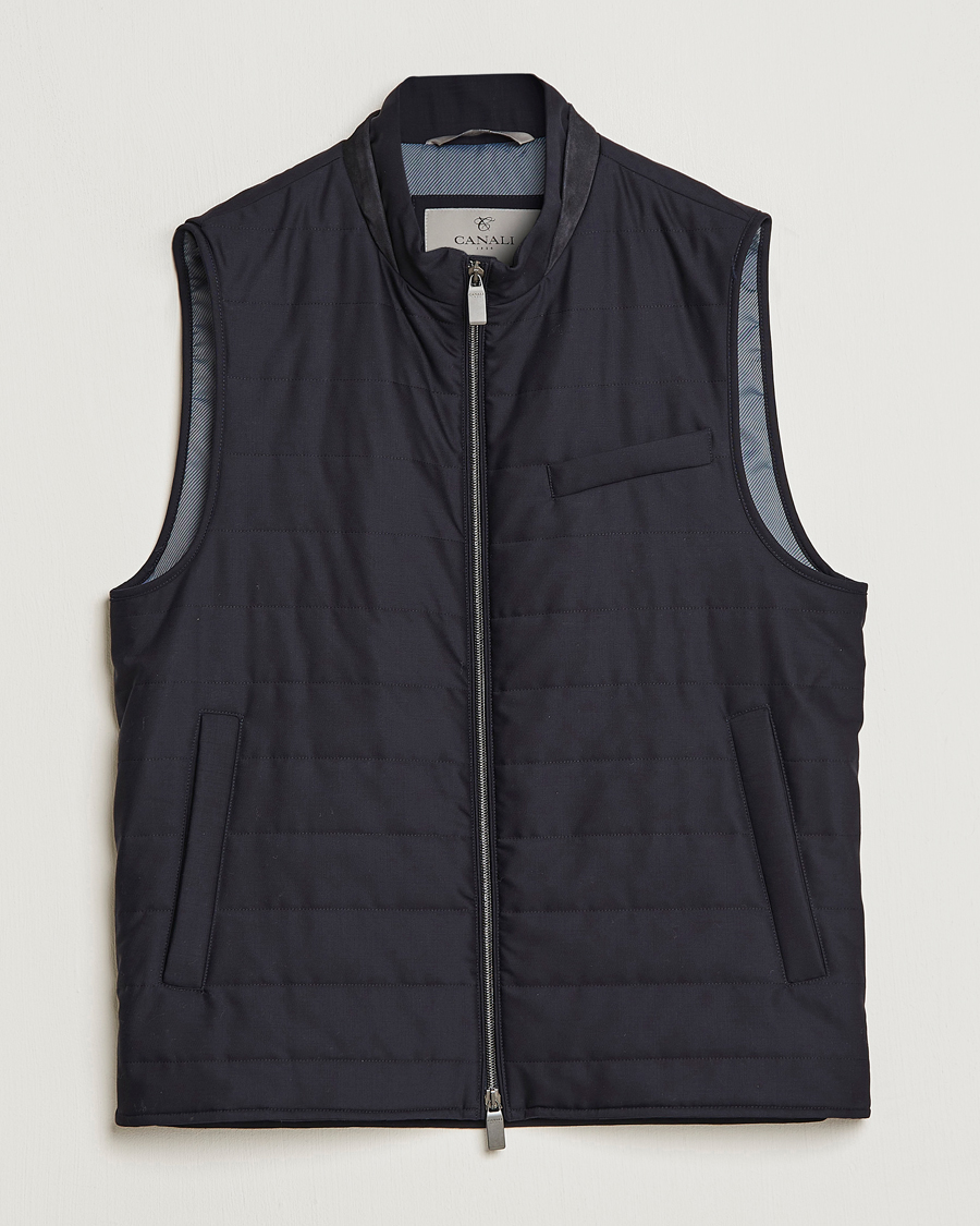 Homme | Gilets | Canali | Impeccabile Padded Gilet Navy