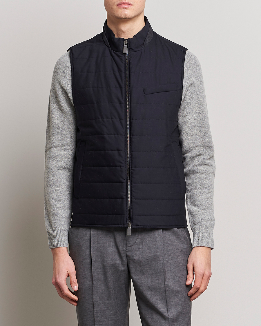 Homme | Gilets | Canali | Impeccabile Padded Gilet Navy