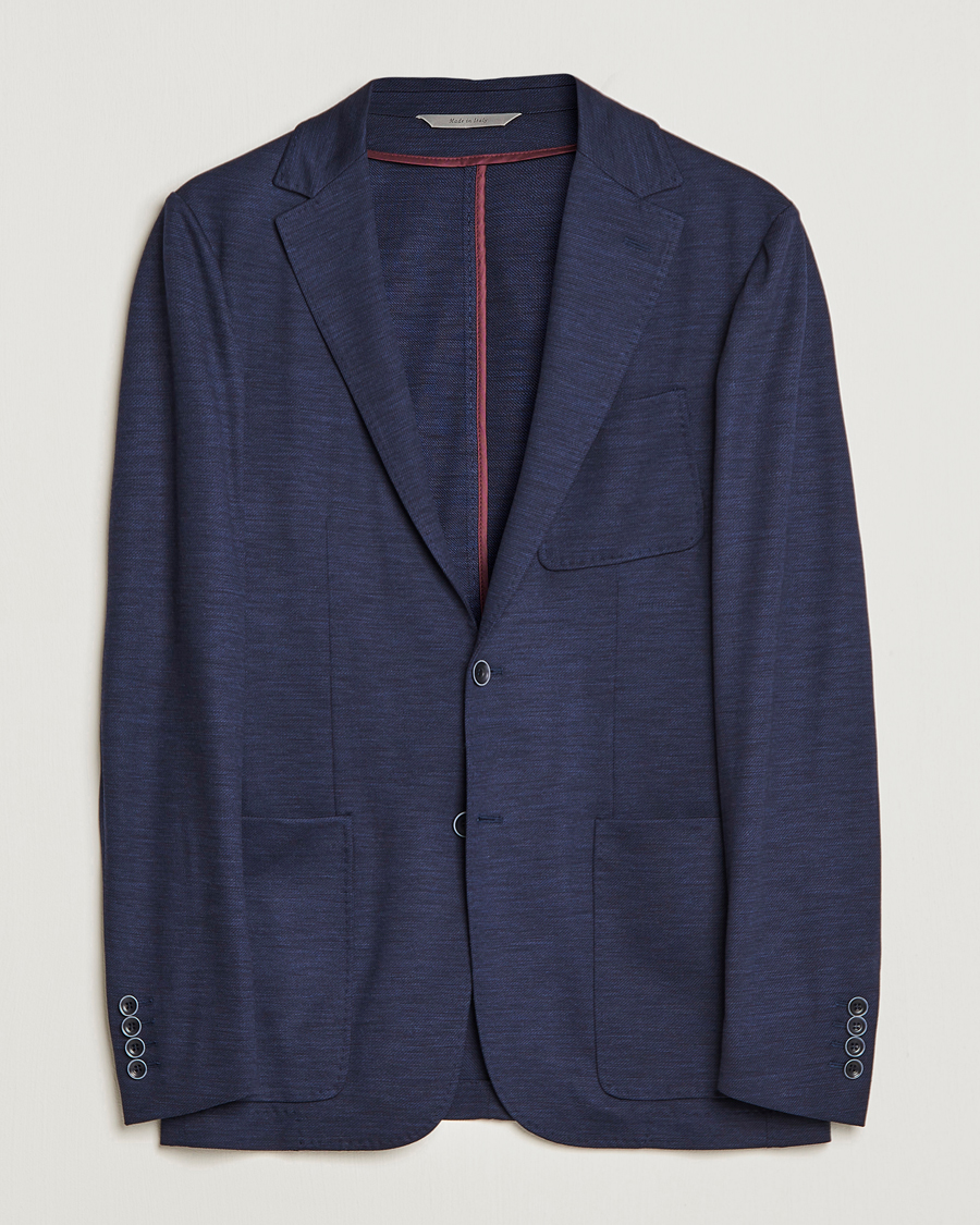 Homme | Blazers | Canali | Wool Jersey Blazer Navy