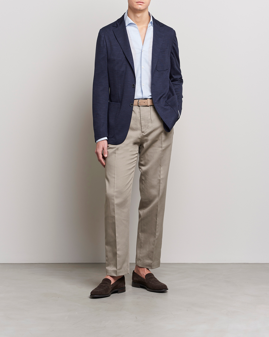 Homme | Blazers | Canali | Wool Jersey Blazer Navy