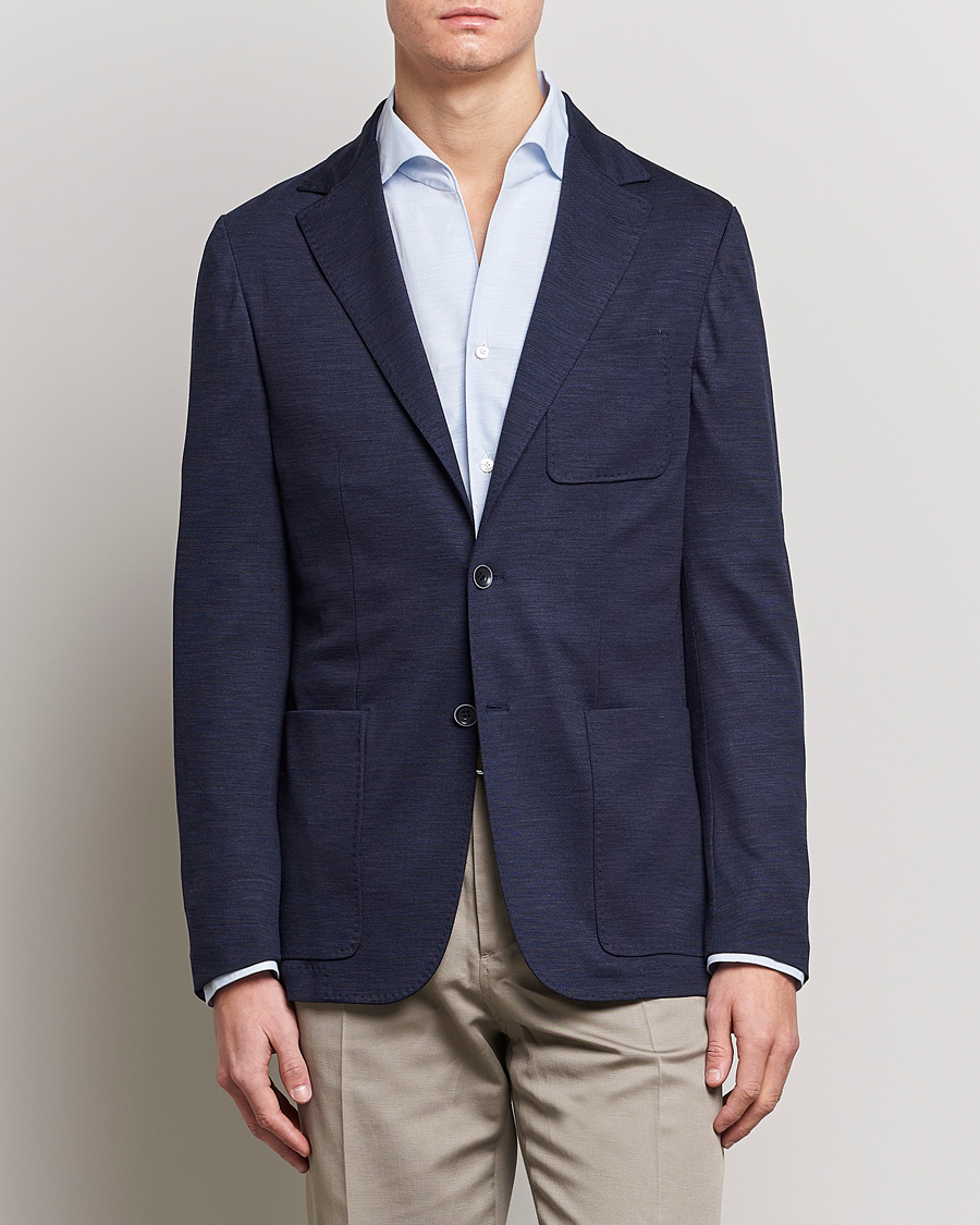 Homme | Blazers | Canali | Wool Jersey Blazer Navy