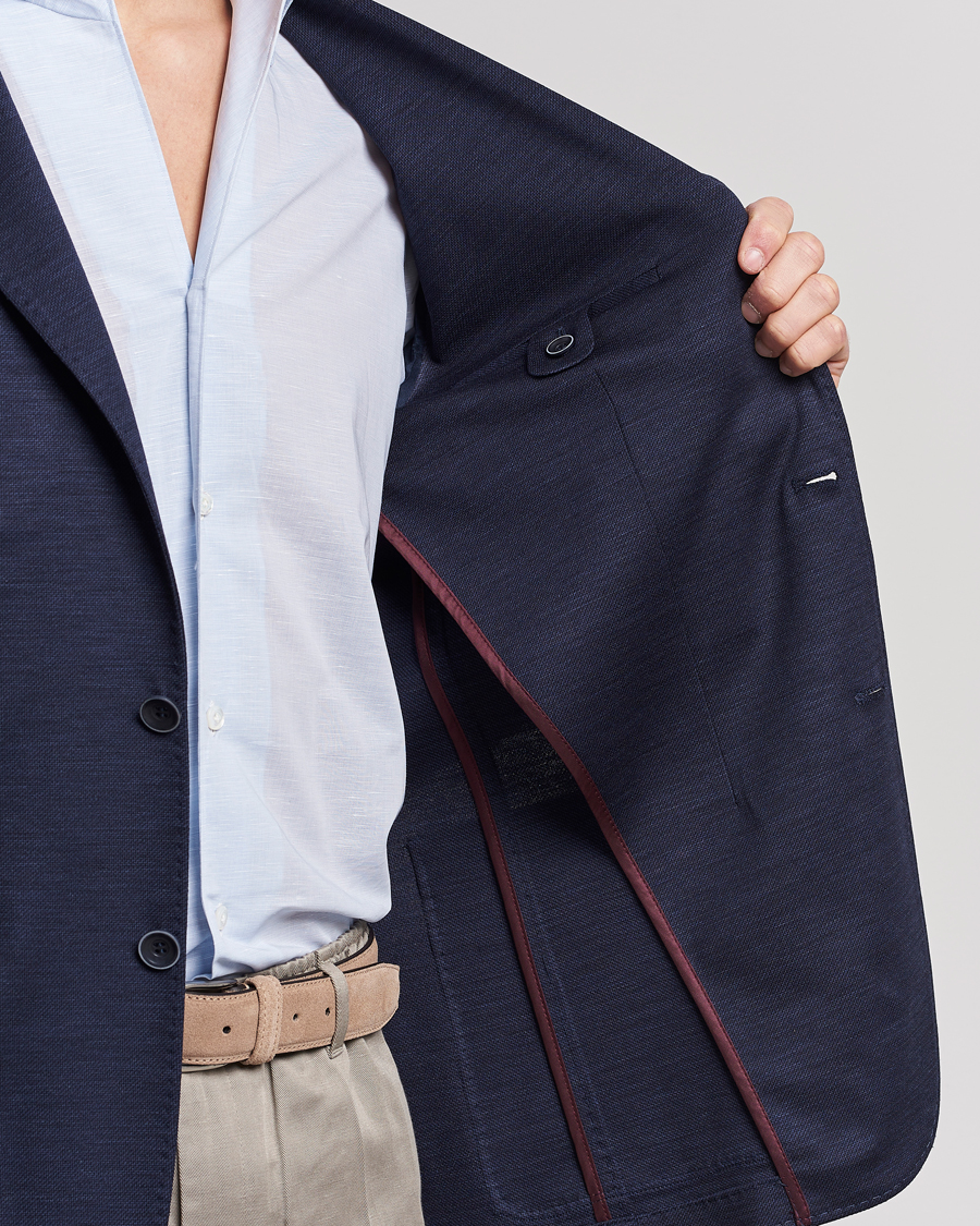 Homme | Blazers | Canali | Wool Jersey Blazer Navy