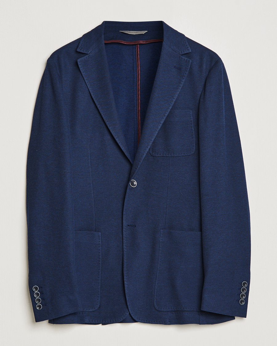 Homme | Blazers | Canali | Cotton Stretch Jersey Blazer Navy