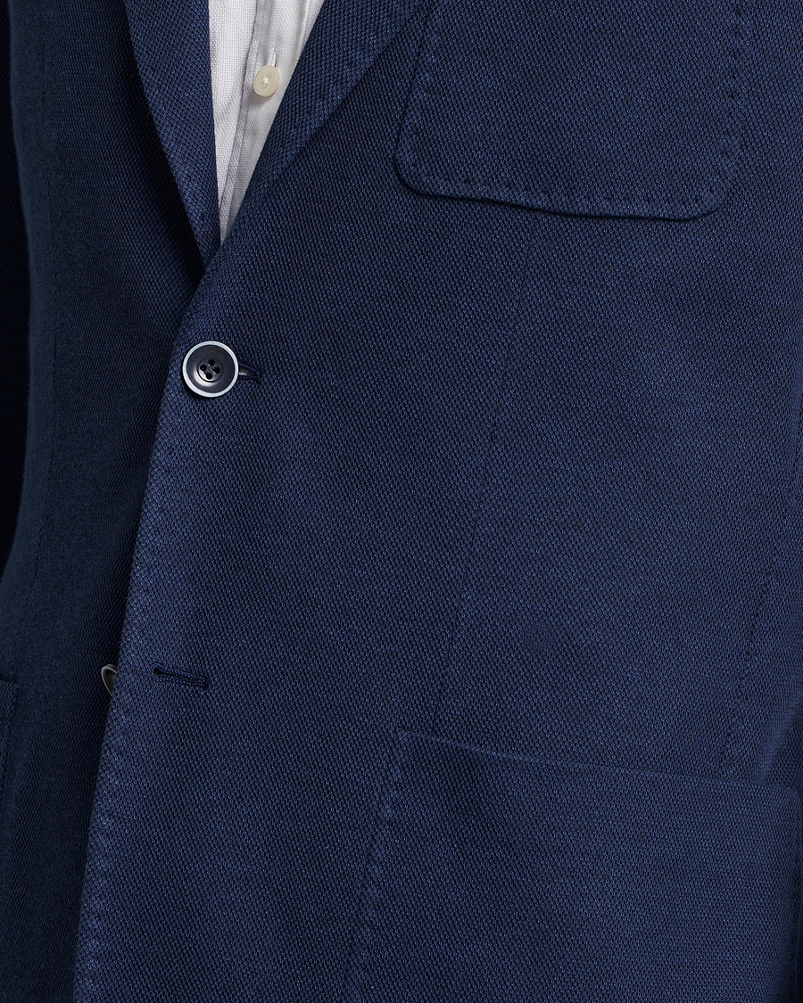 Homme | Blazers | Canali | Cotton Stretch Jersey Blazer Navy