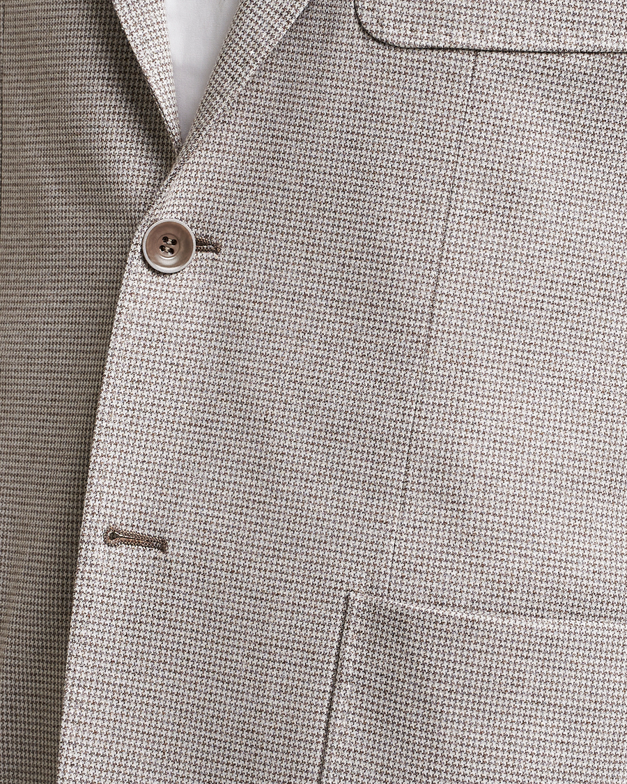 Homme | Blazers | Canali | Houndstooth Jersey Blazer Beige