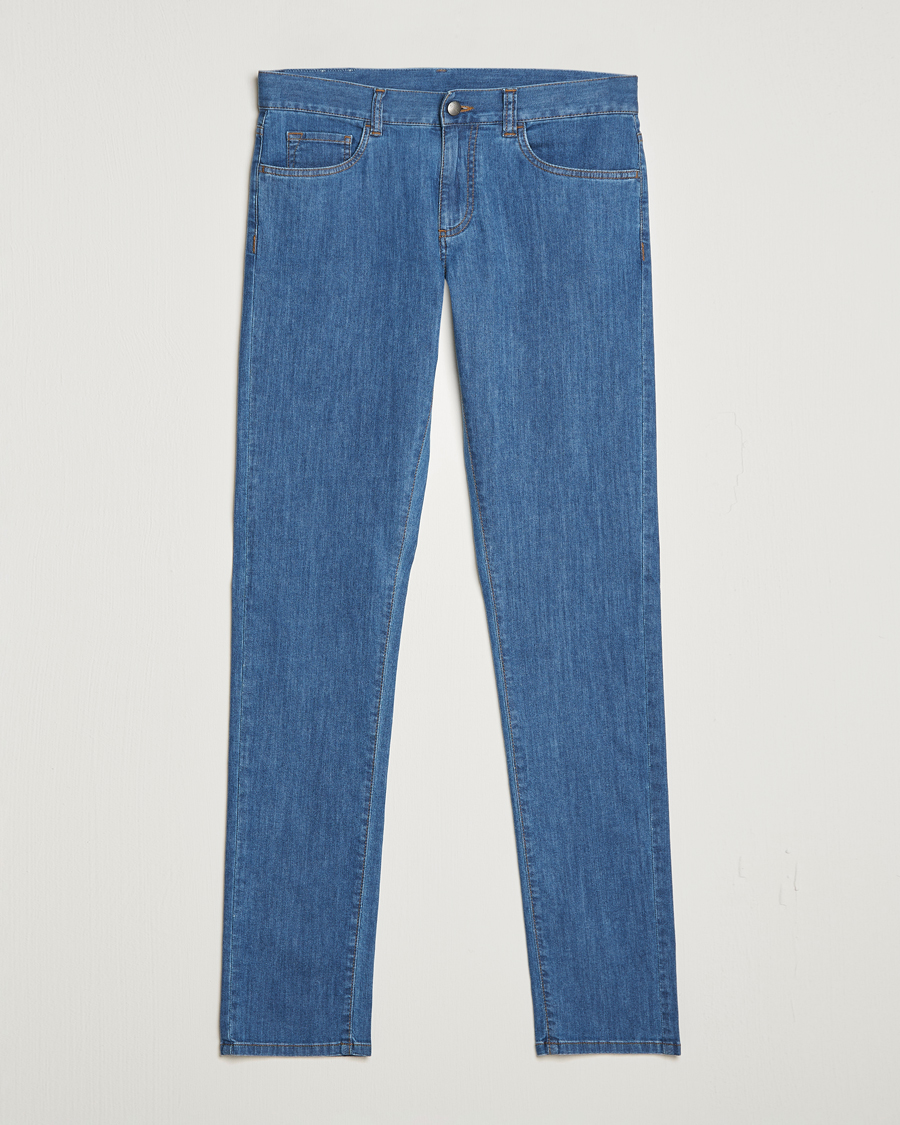 Homme | Jeans | Canali | Slim Fit 5-Pocket Jeans Blue Wash